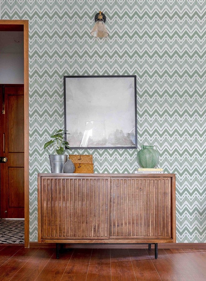 WallDesign Artistic Chevron Wall Paint Stencils for Hotels, Home Decor, Living Room for Modern Look (9 inch x 13 inch Design Size) - Image 1